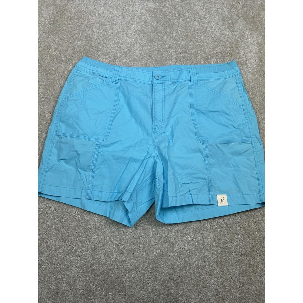 St Johns Bay Shorts‎ Womens 18 Blue Chino Twill Stretch 5 Inseam Casual Summer